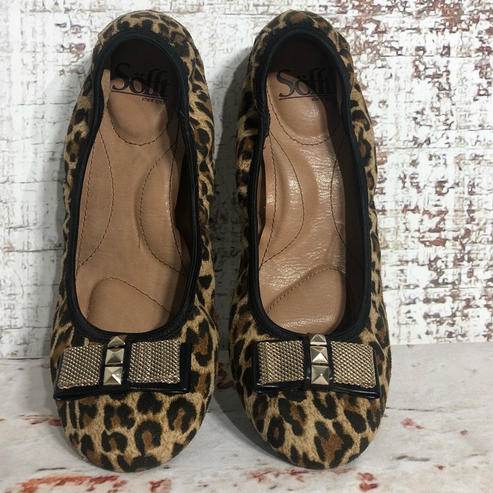 Sofft Leopard Print Ballerina Flats Size 7